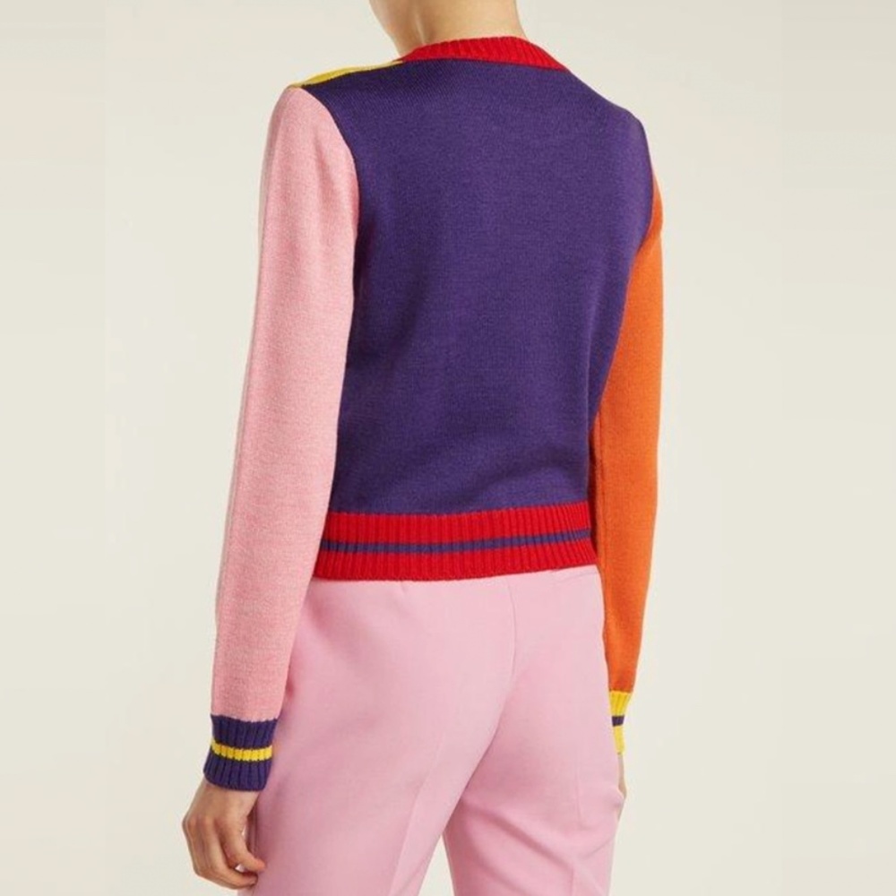 MSGM Color Block Patchwork Wool-Blend Sweater (Multicolored) - Picture 4 of 16